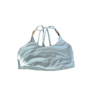 Lululemon Size 12 White Sports Bra Strappy‎ Back Medium Support Activewear Top